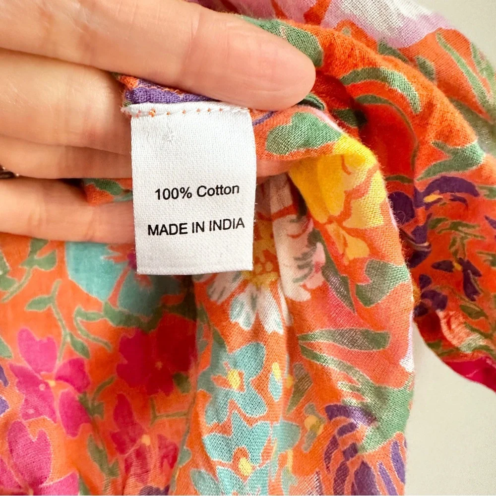 Banjanan Sleeveless Floral Orange Top - Picture 6 of 6